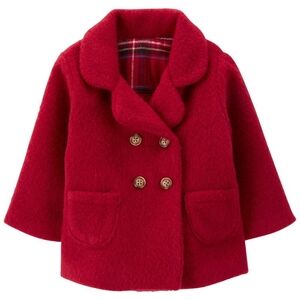 18m Carter's Toddler Fleece Lined Peacoat, Red